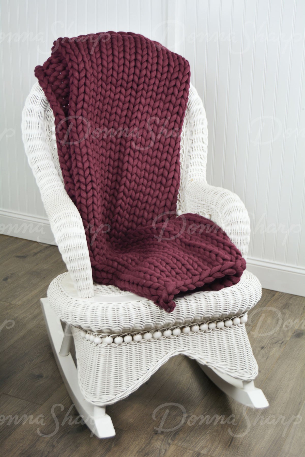 Chunky Knit Throw- Merlot