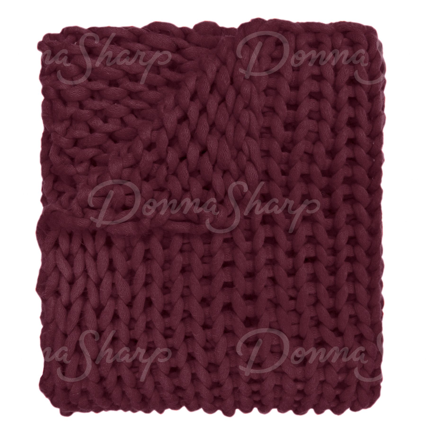 Chunky Knit Throw- Merlot