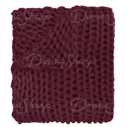 Chunky Knit Throw- Merlot