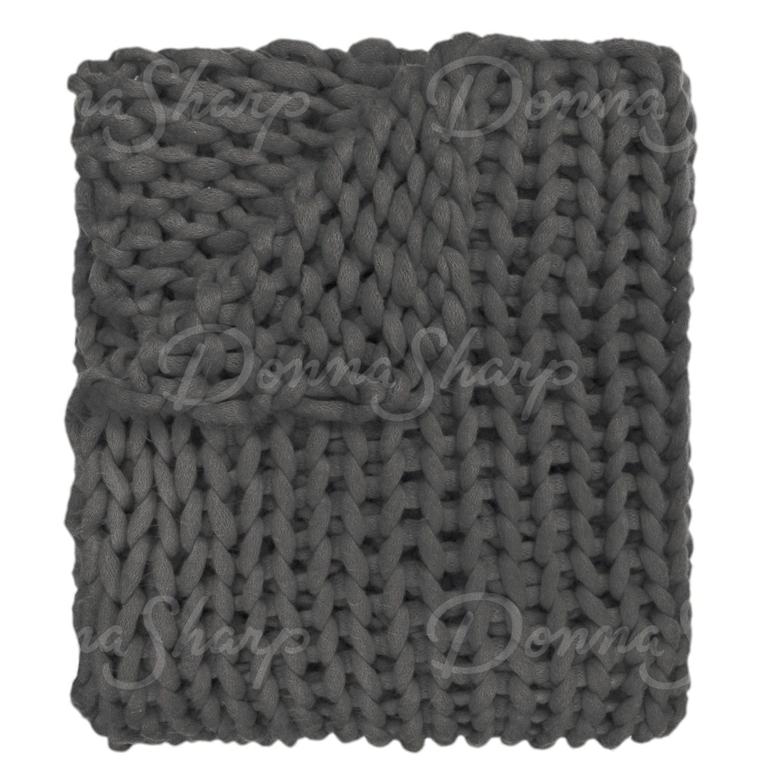 Chunky Knit Throw- Charcoal