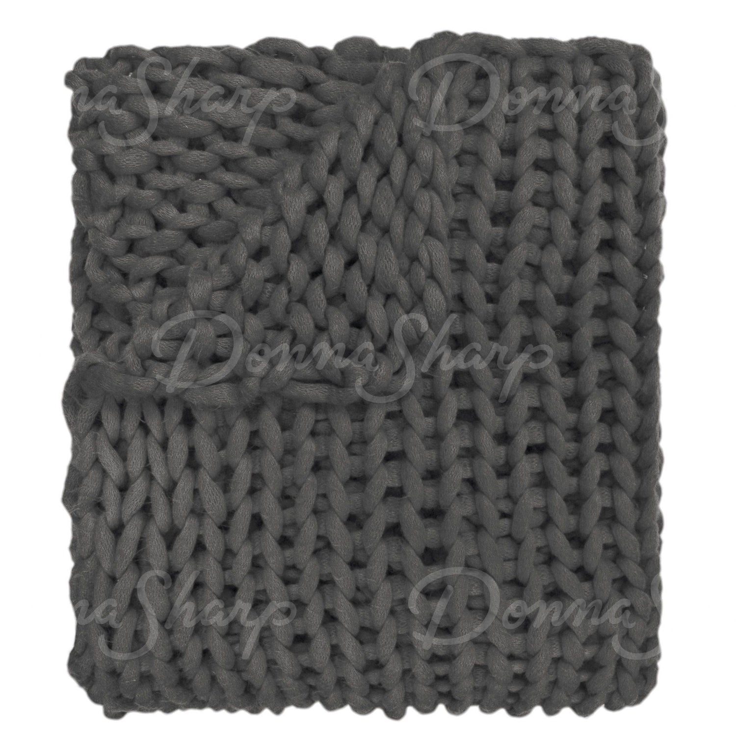 Chunky Knit Throw- Charcoal
