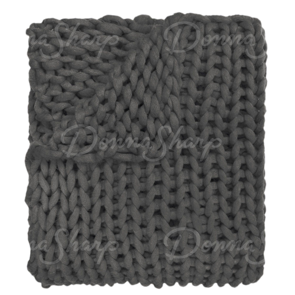 Chunky Knit Throw- Charcoal