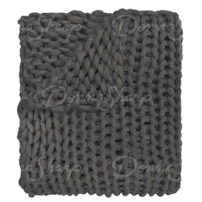 Chunky Knit Throw- Charcoal