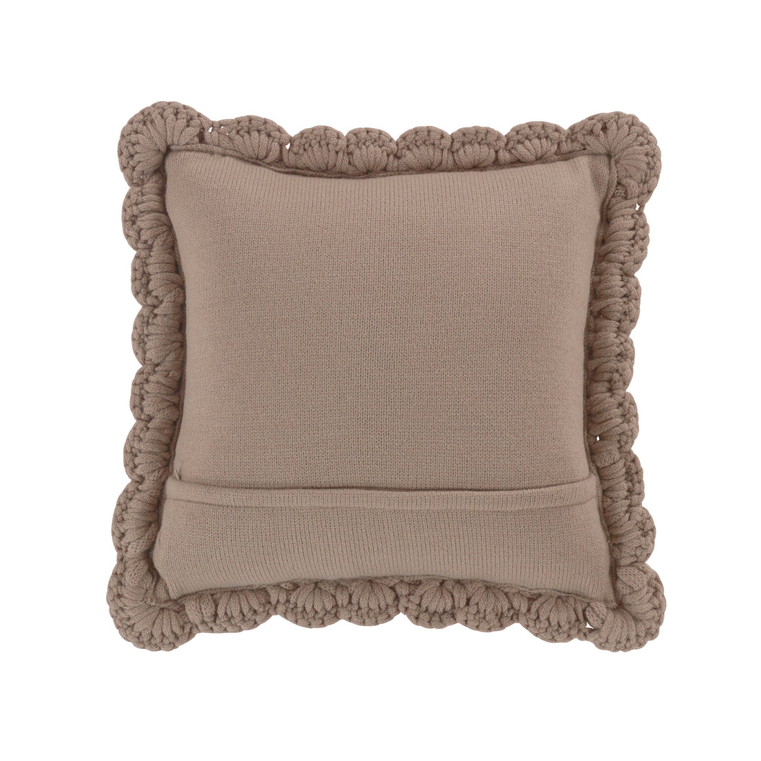 Chunky Knitted Decorative Pillow- Taupe