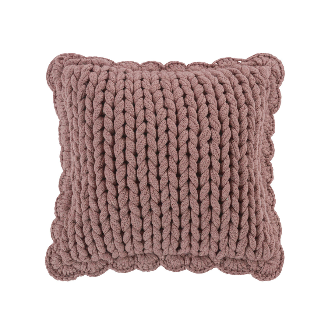 Chunky Knitted Decorative Pillow- Mauve