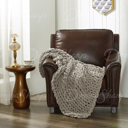 Chenille Knit Throw- Dove