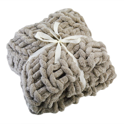 Chenille Knit Throw- Dove