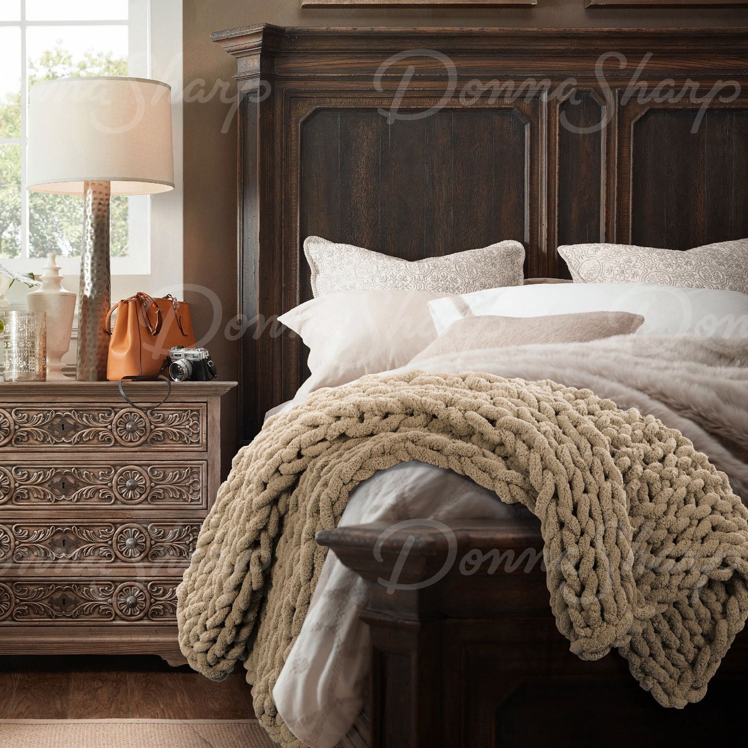 Chenille Knit Throw- Mink