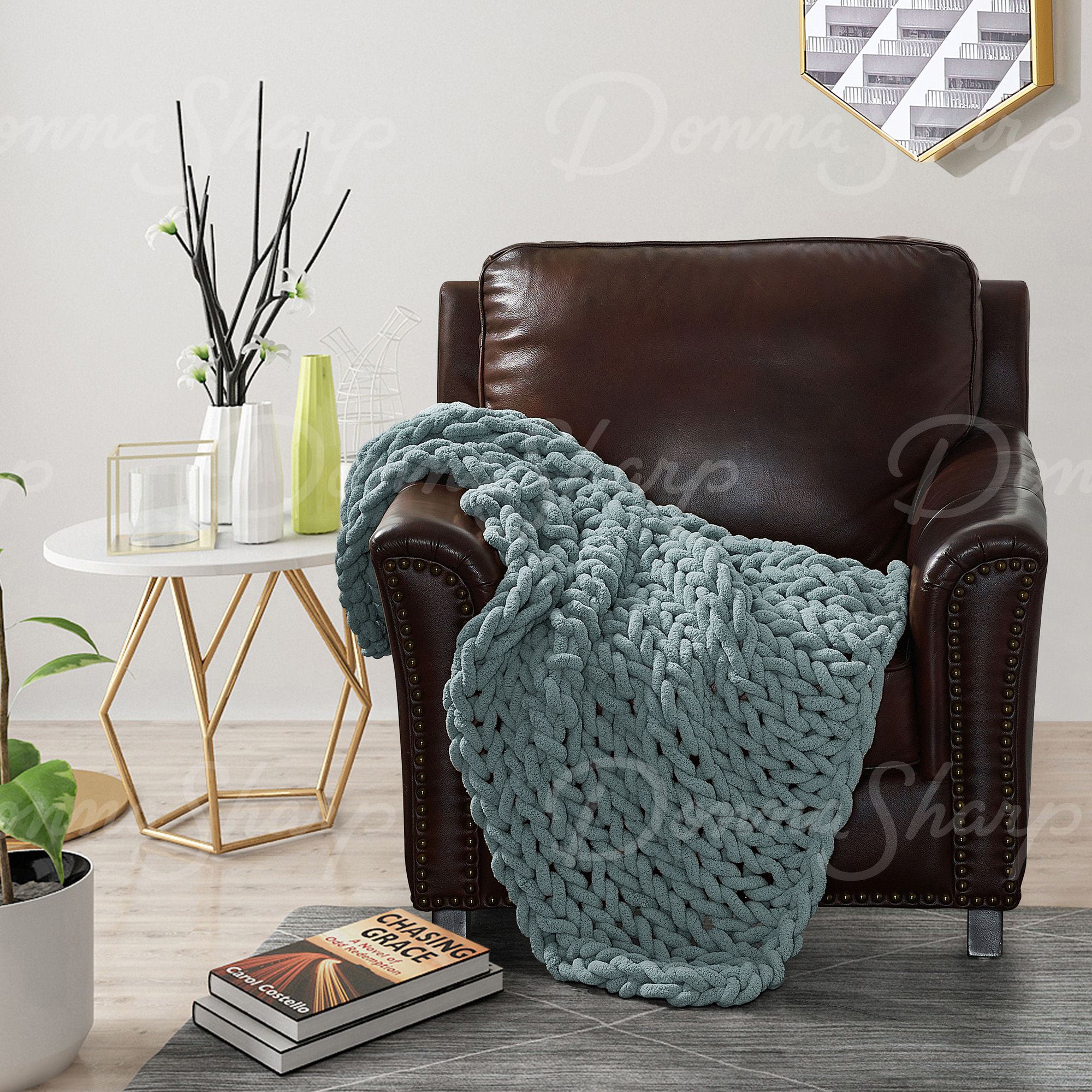 Chenille Knit Throw- Seaside