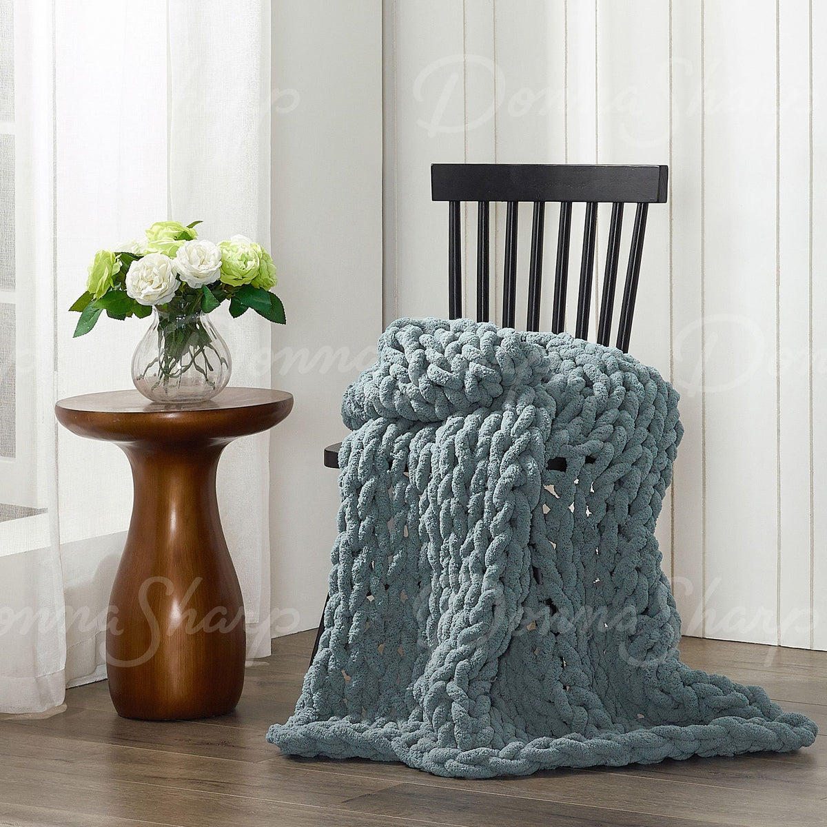 Chenille Knit Throw- Seaside