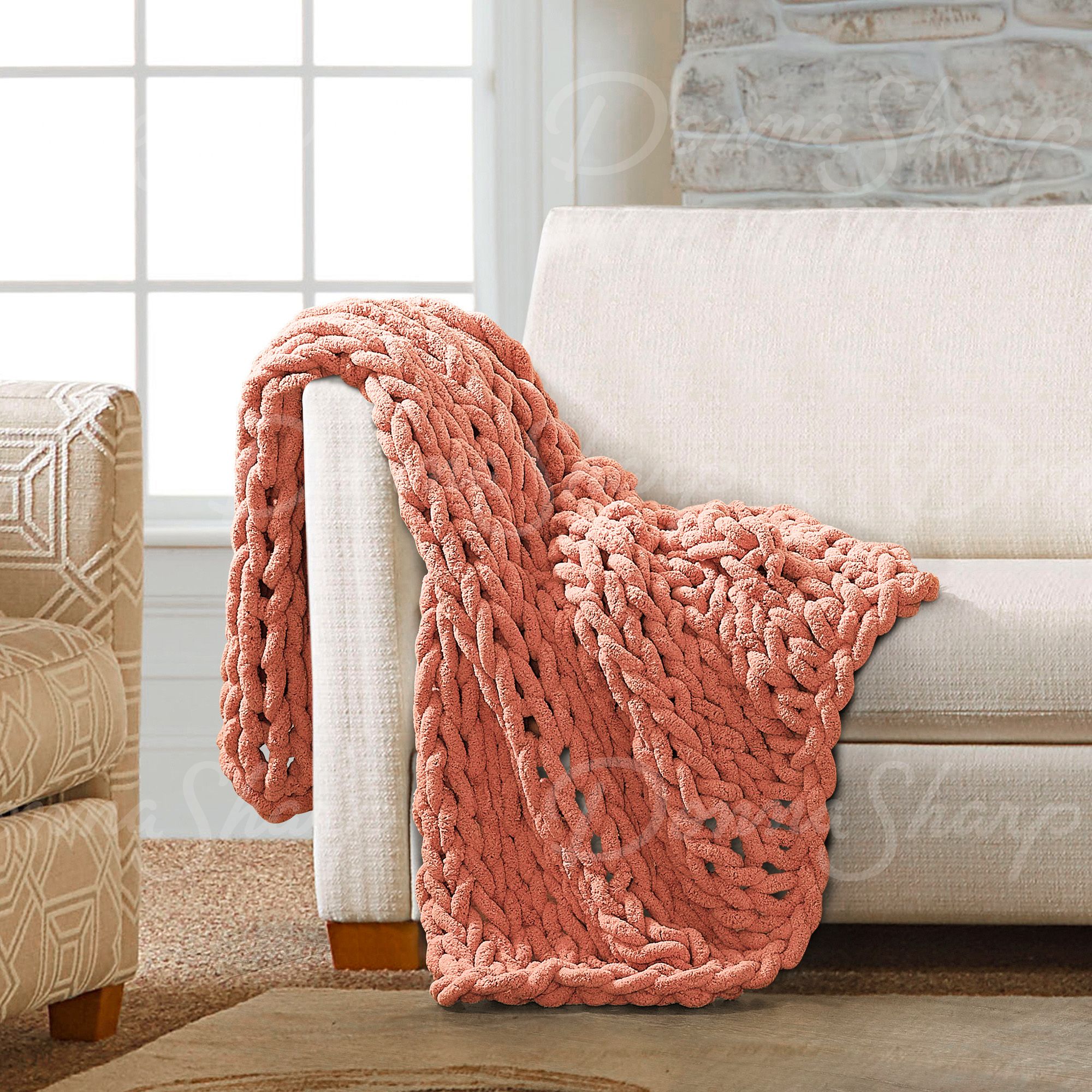 Chenille Knit Throw- Canyon Clay