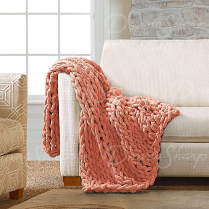 Chenille Knit Throw- Canyon Clay