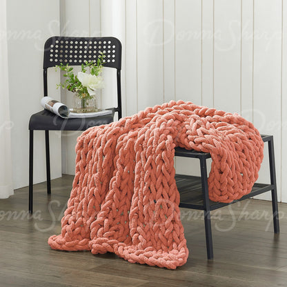 Chenille Knit Throw- Canyon Clay