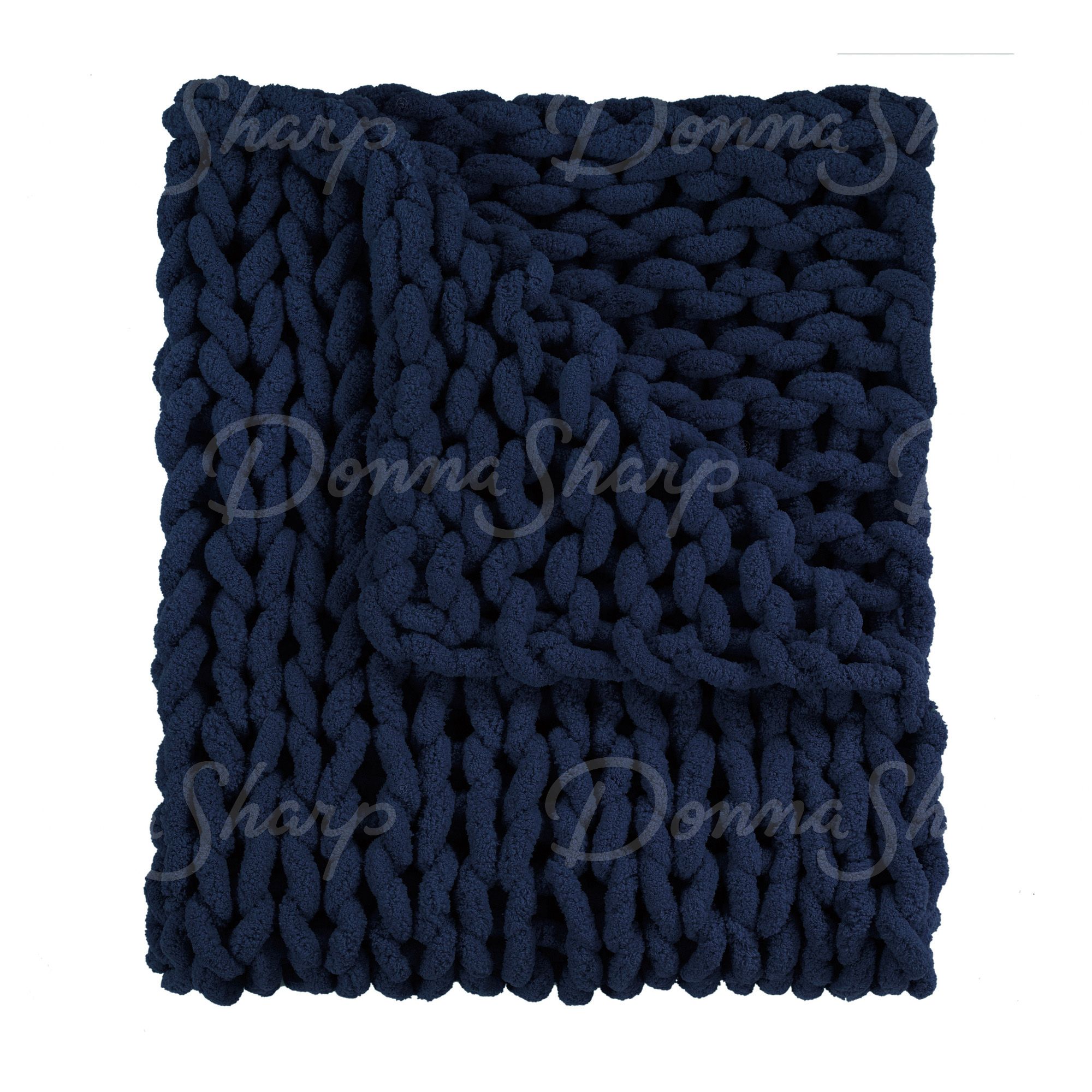 Chenille Knit Throw- Navy