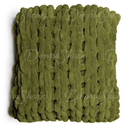 Chenille Knit Throw- Olive