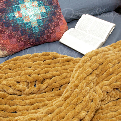 Chenille Knit Throw- Gold