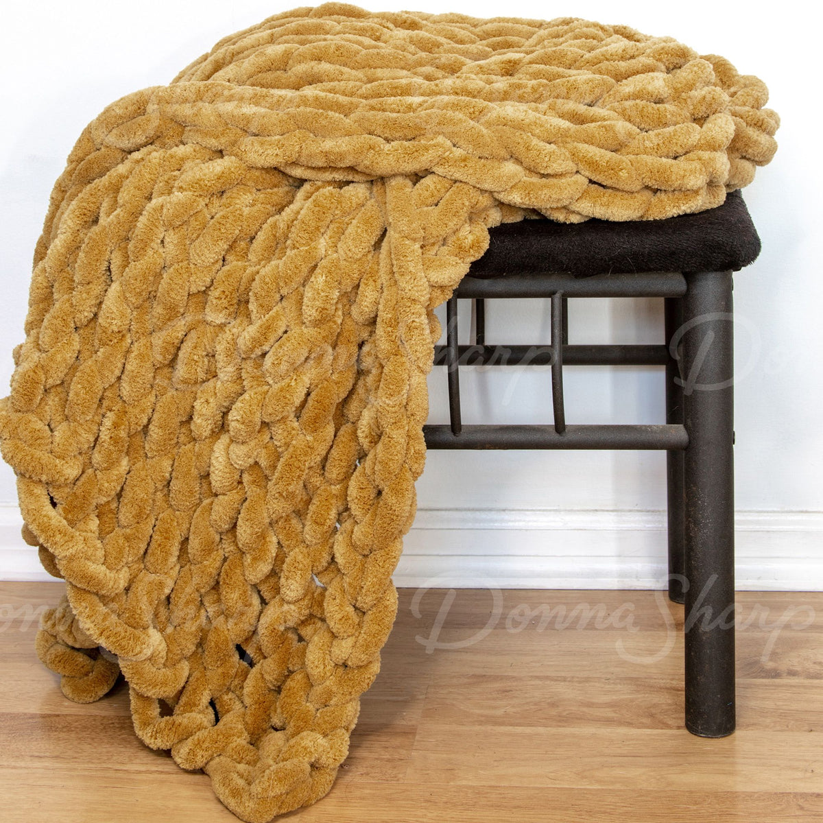 Chenille Knit Throw- Gold