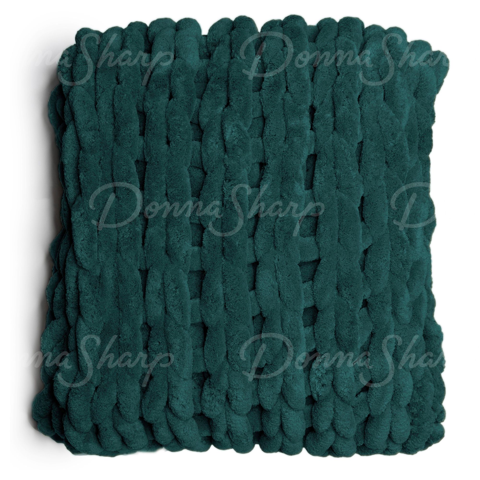 Chenille Knit Throw- Peacock