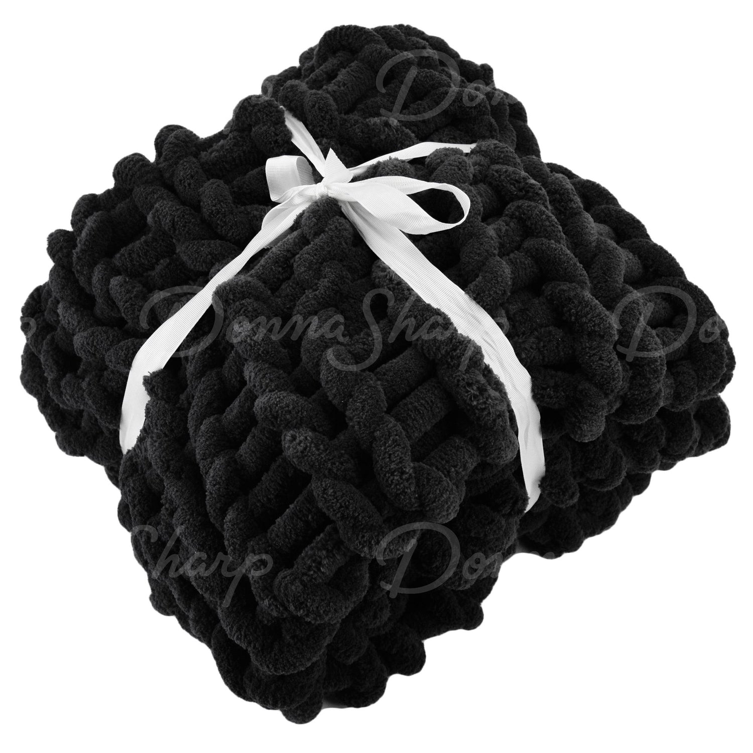 Chenille Knit Throw- Black