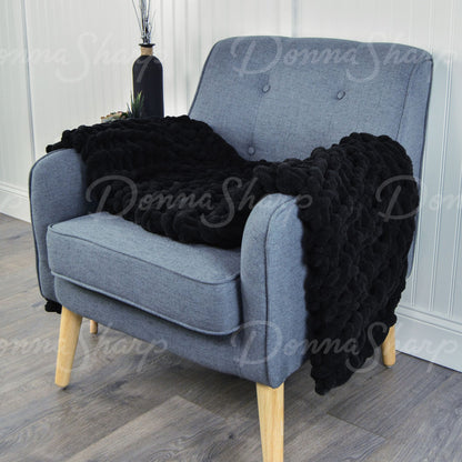 Chenille Knit Throw- Black