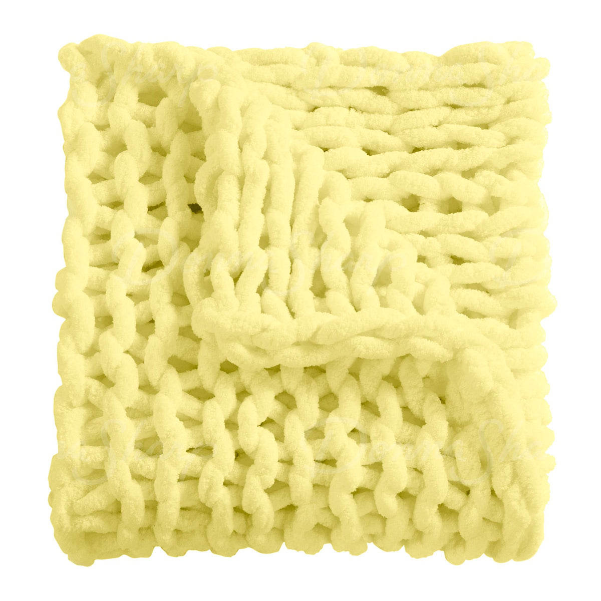 Chenille Knit Throw- Lemon