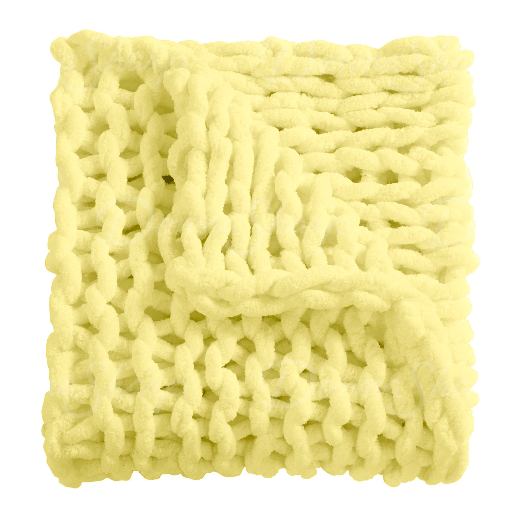 Chenille Knit Throw- Lemon