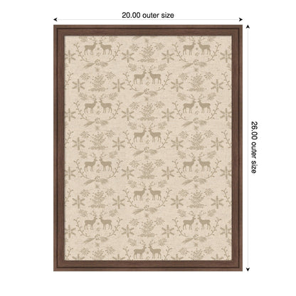 Framed Fabric Pinboard Reindeer Linen Printed Bulletin Board