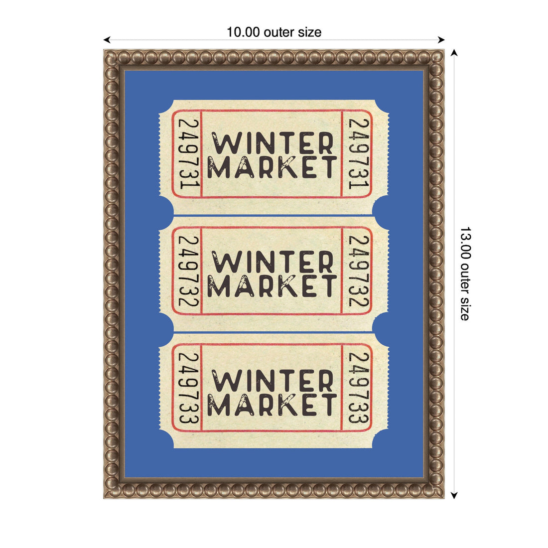 Winter Market Ticket by Kikiandnim Framed Canvas Wall Art Print