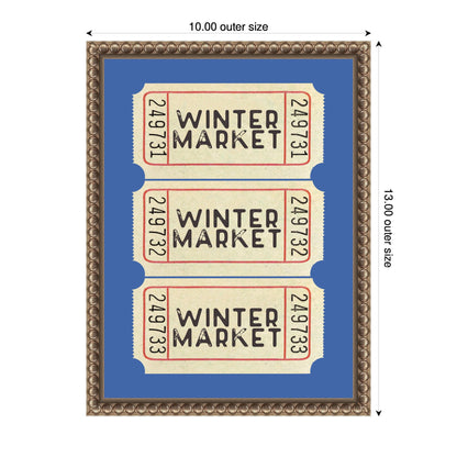 Winter Market Ticket by Kikiandnim Framed Canvas Wall Art Print