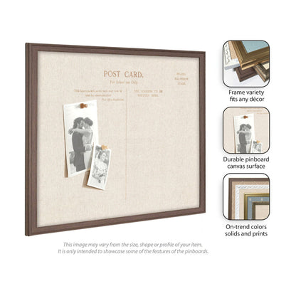 Framed Fabric Pinboard Linen Vintage Post Card Wall Organization