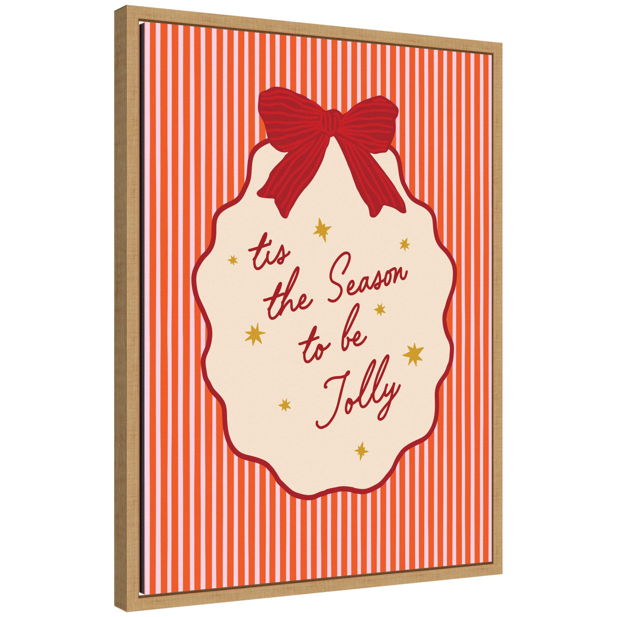 Retro Tis the Season Jolly by Lucky Guava Framed Canvas Wall Art Print