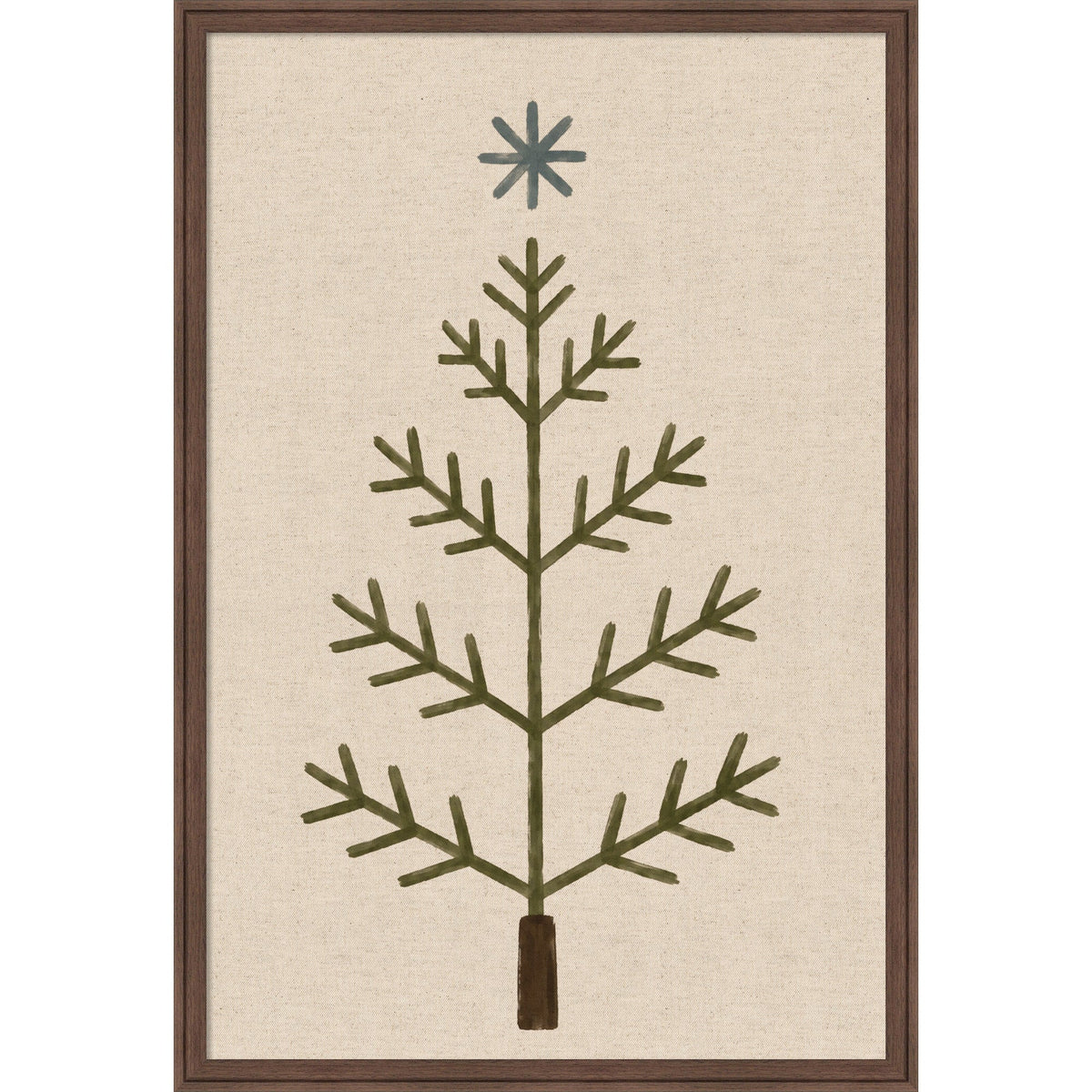 Kate and Laurel Framed Fabric Pinboard Scandi Tree Linen