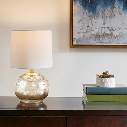 Saxony Metallic Glass Table Lamp