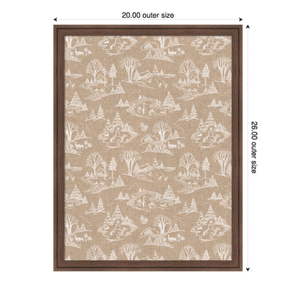 Framed Fabric Magnetic Board Wonderland White Toile Wall Organization