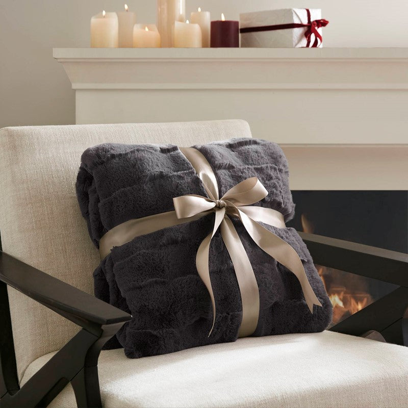 Vivienne Faux Fur Throw - Grey
