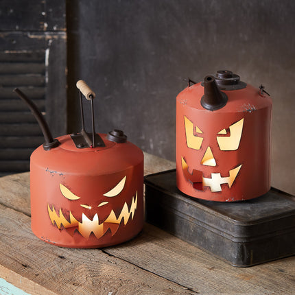 Carved Pumpkin Oil Can Luminary