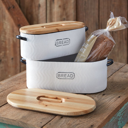 Set of Two Farmhouse Bread Boxes