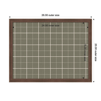 Framed Fabric Pinboard Sage Green Plaid Wall Organization