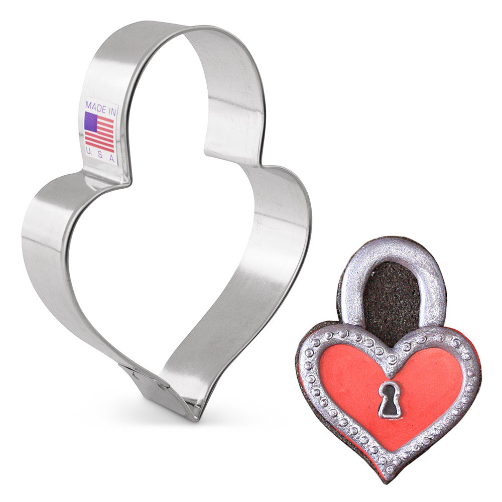 LilaLoa's Heart Padlock Cookie Cutter 4 1/4