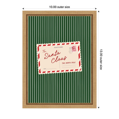 Retro Santa Claus Postcard by Lucky Guava Framed Canvas Wall Art Print