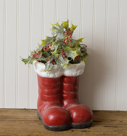 Glittery Santa Boots Planter