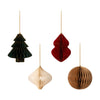 Gold Tipped Honeycomb Vintage Shape Ornaments