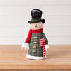 Snowman Holding Knit Candy Cane