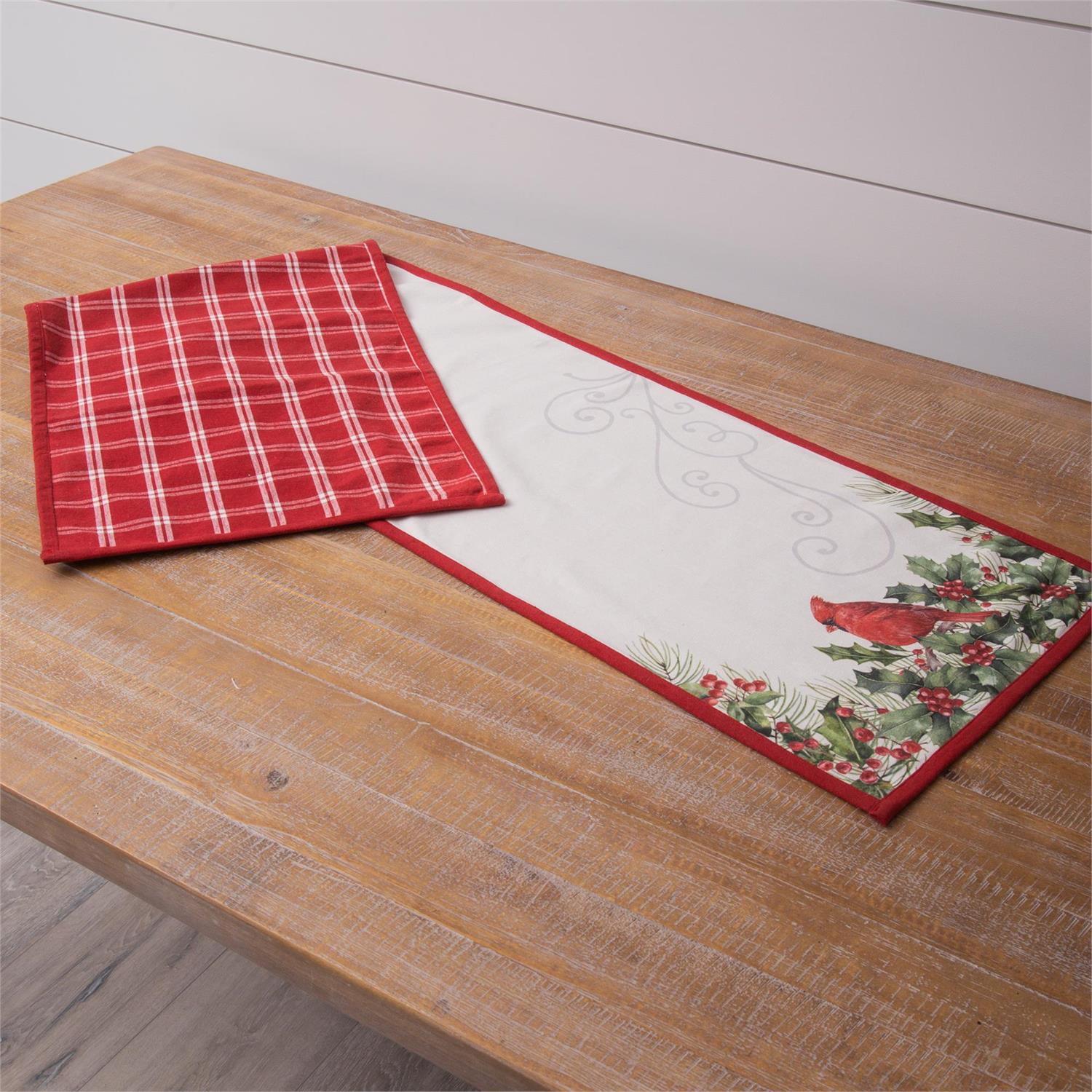 Reversible Table Runner - Cardinal and Holly