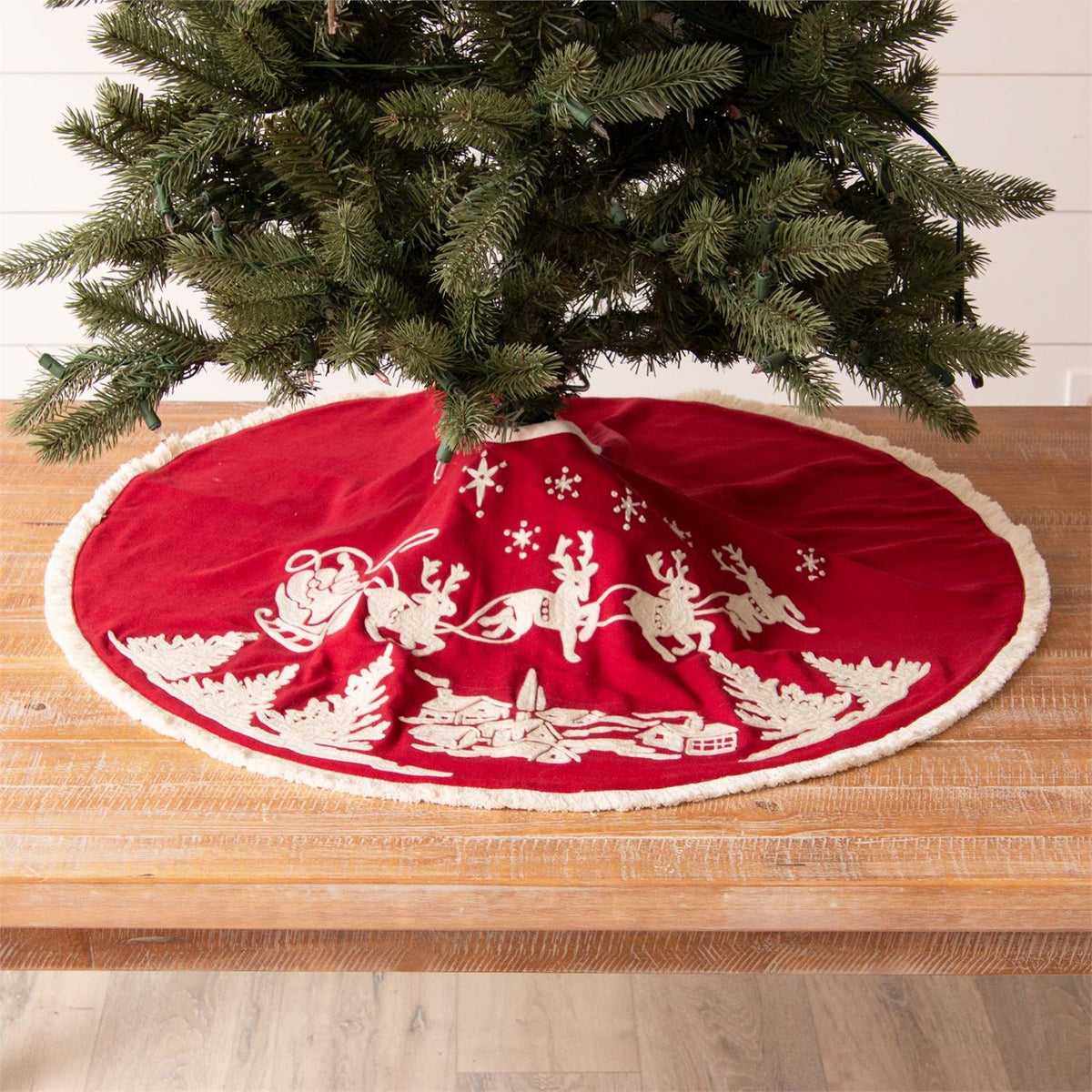 Tree Skirt - Embroidered Santa&