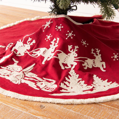 Tree Skirt - Embroidered Santa&
