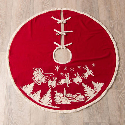 Tree Skirt - Embroidered Santa&