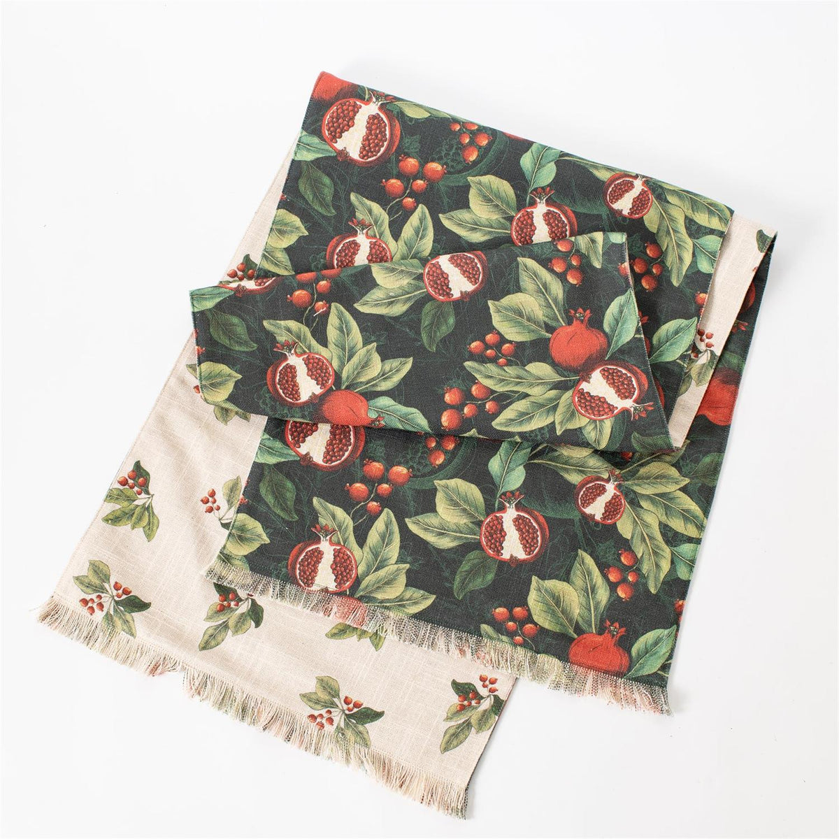 Reversible Table Runner - Pomegranate and Holly