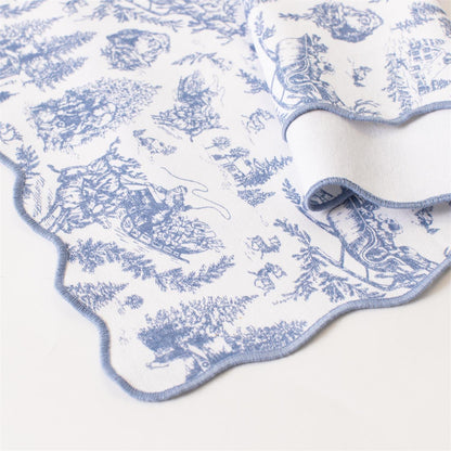 Table Runner - Frosted Blue Pine Toile