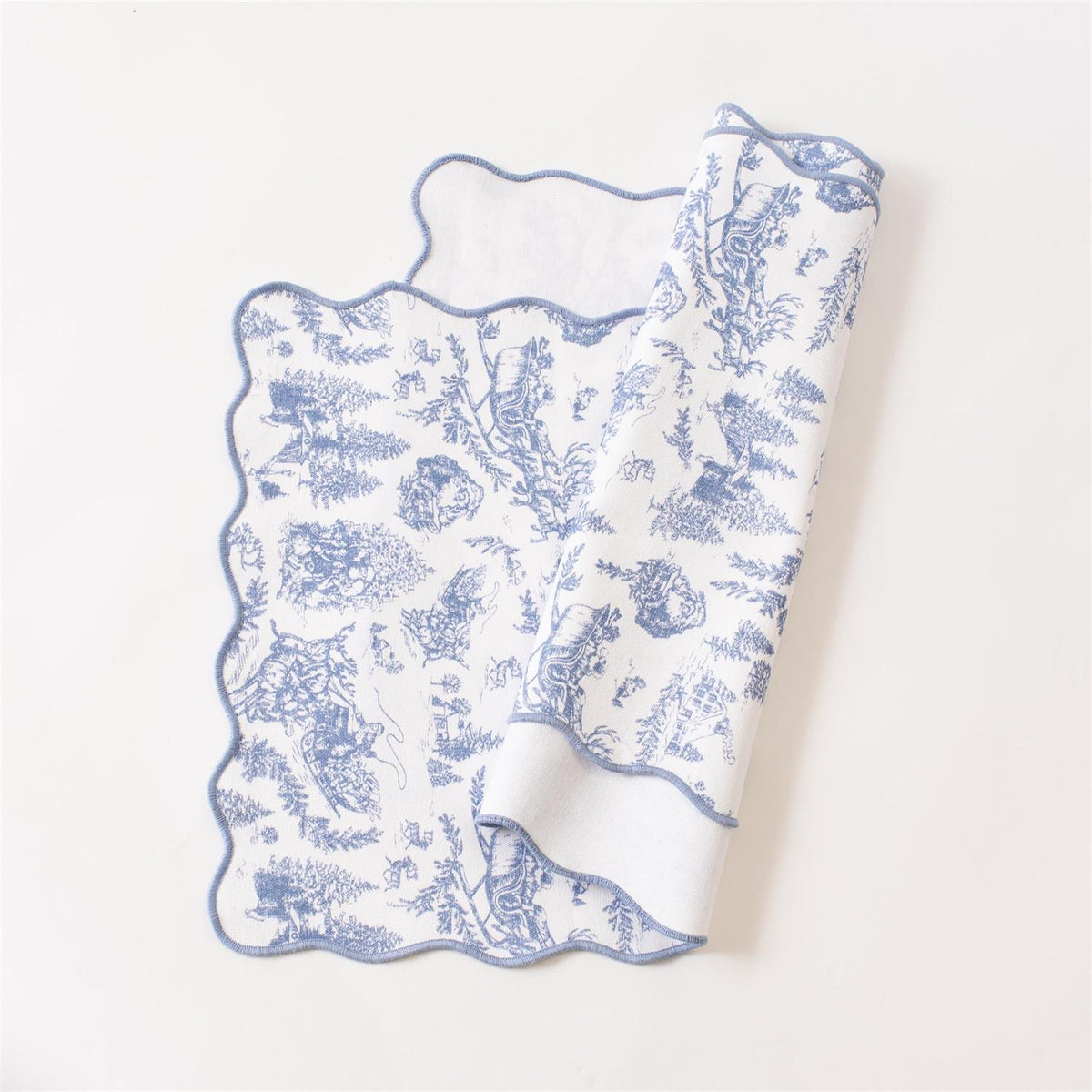 Table Runner - Frosted Blue Pine Toile